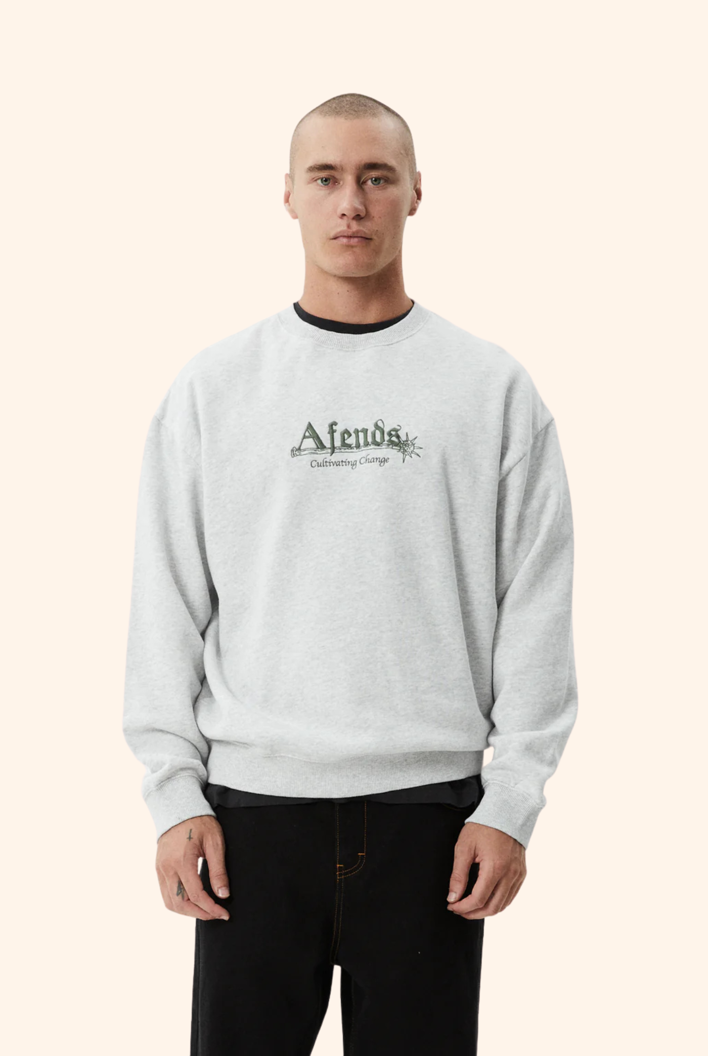 Mace Crew Neck Grey Marle