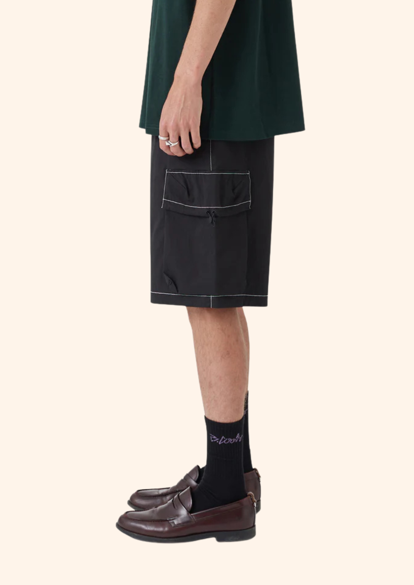 Parachute Short in Black