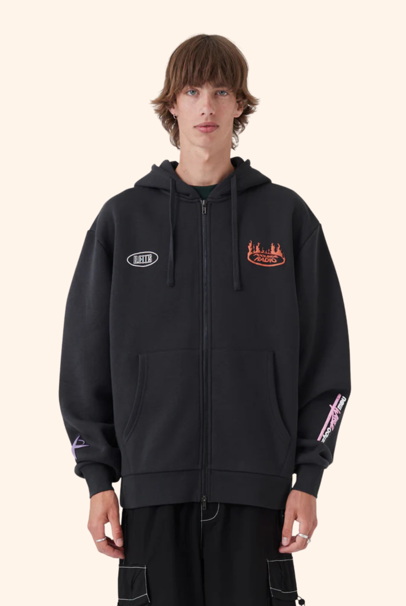 NWO Zip Hood in Black