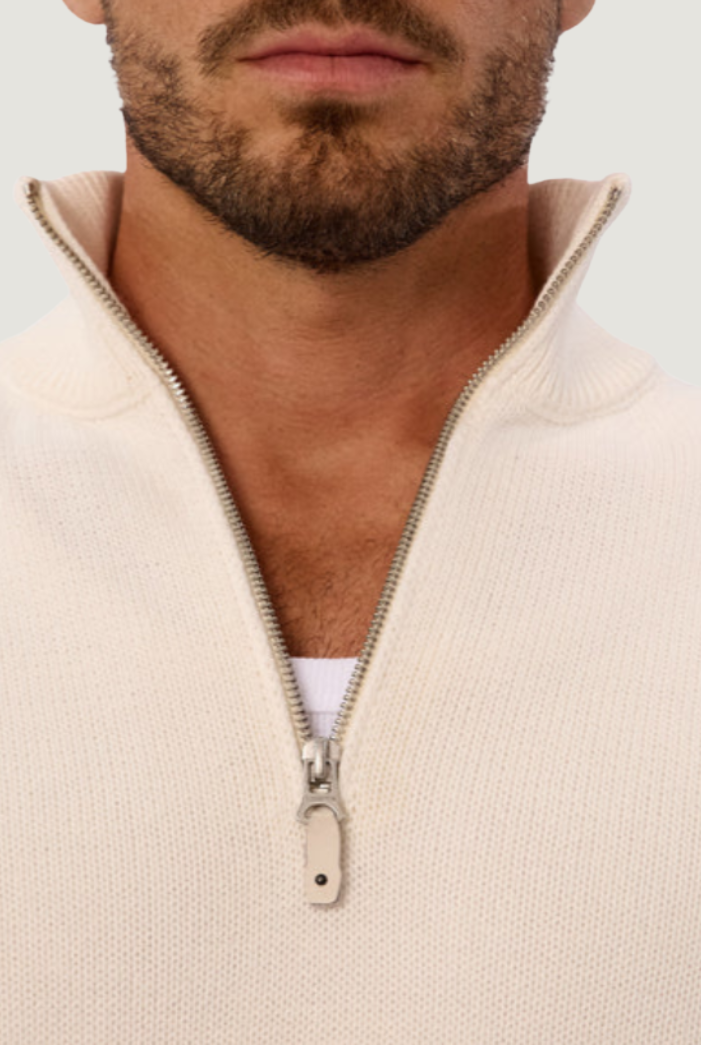 Maine Zip Neck in Chalk