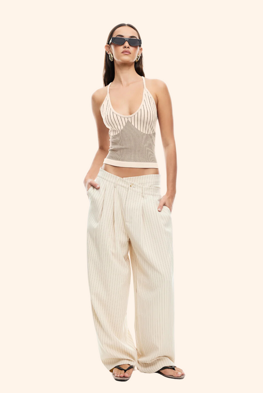 LA Mesa Pant Cream Pinstripe