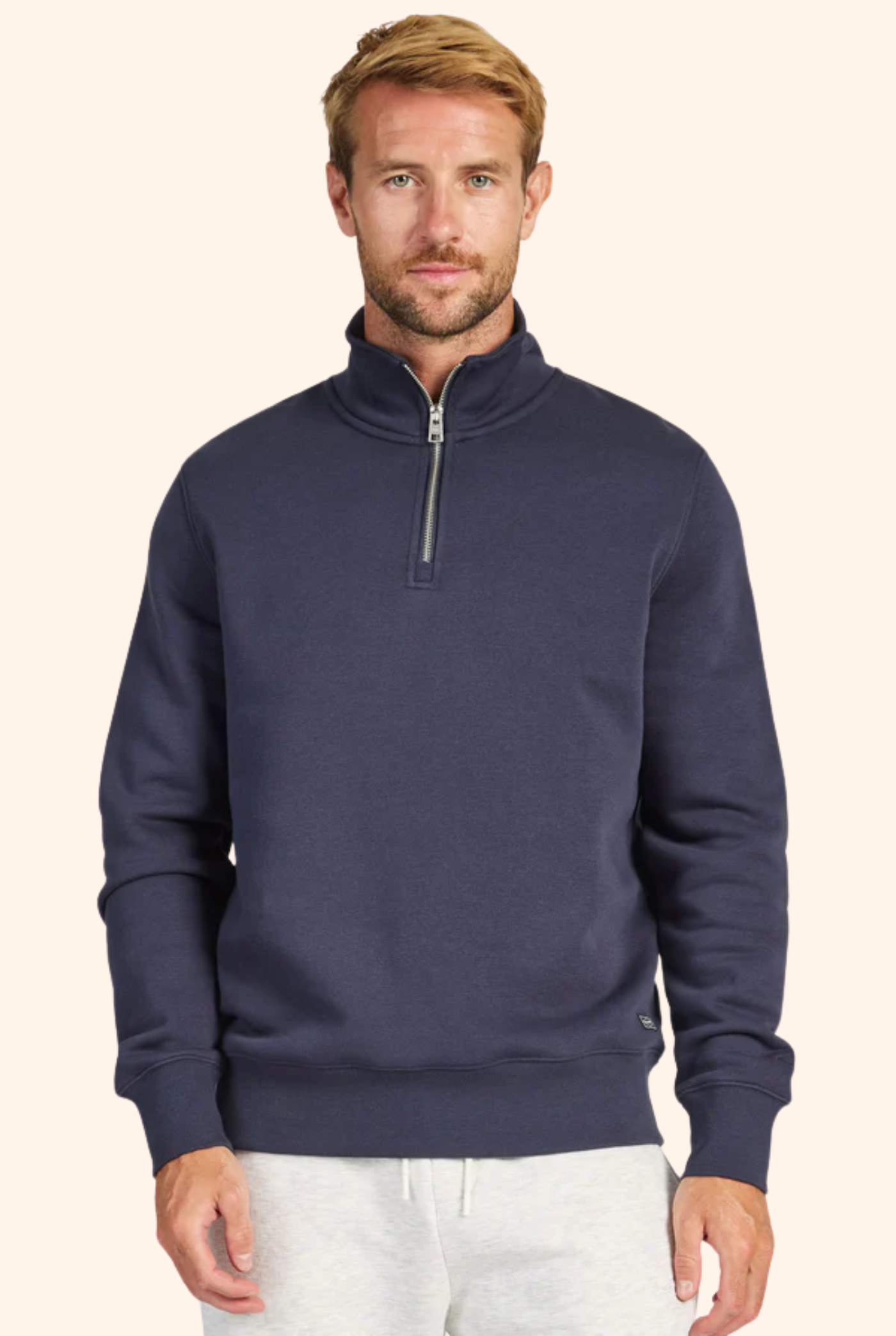 1/4 Zip Sweat in Navy