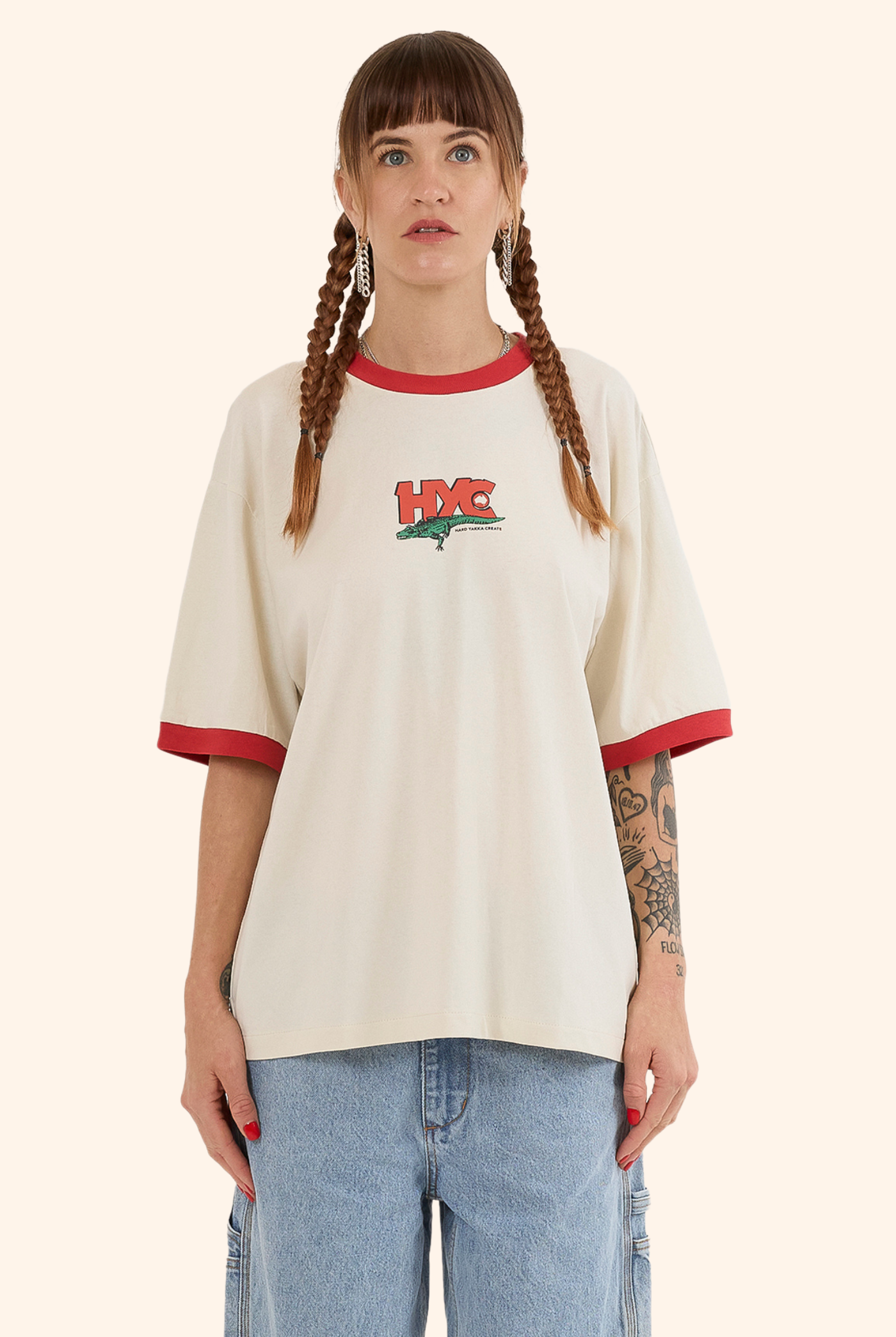 Croc Ringer Tee Heritage White
