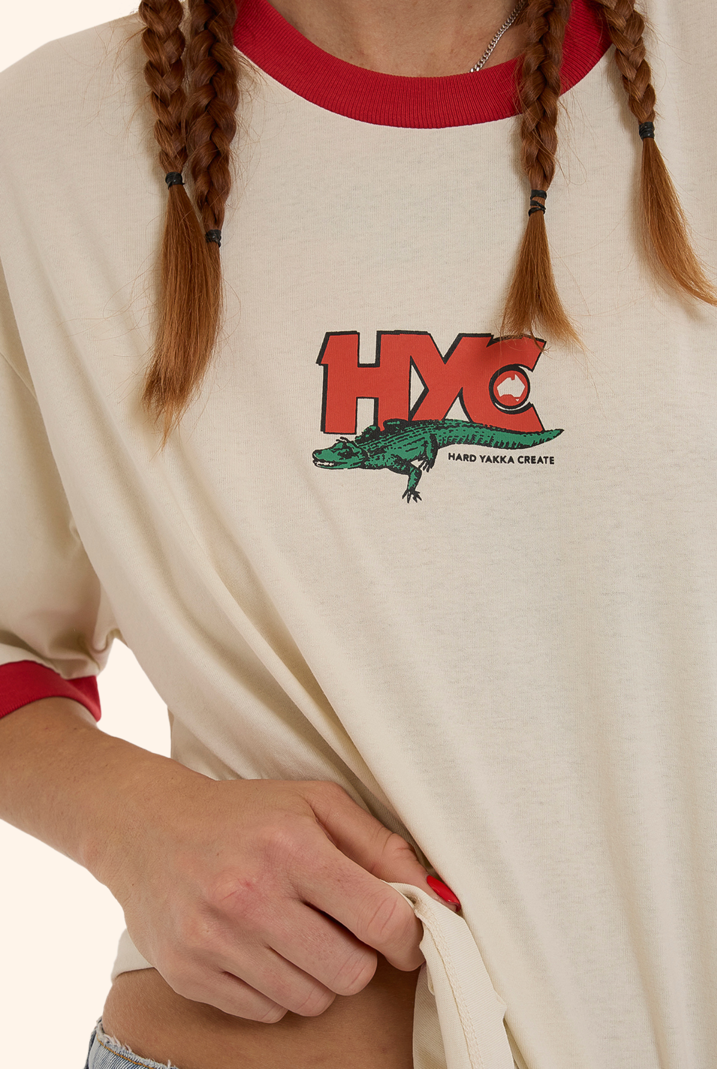 Croc Ringer Tee Heritage White