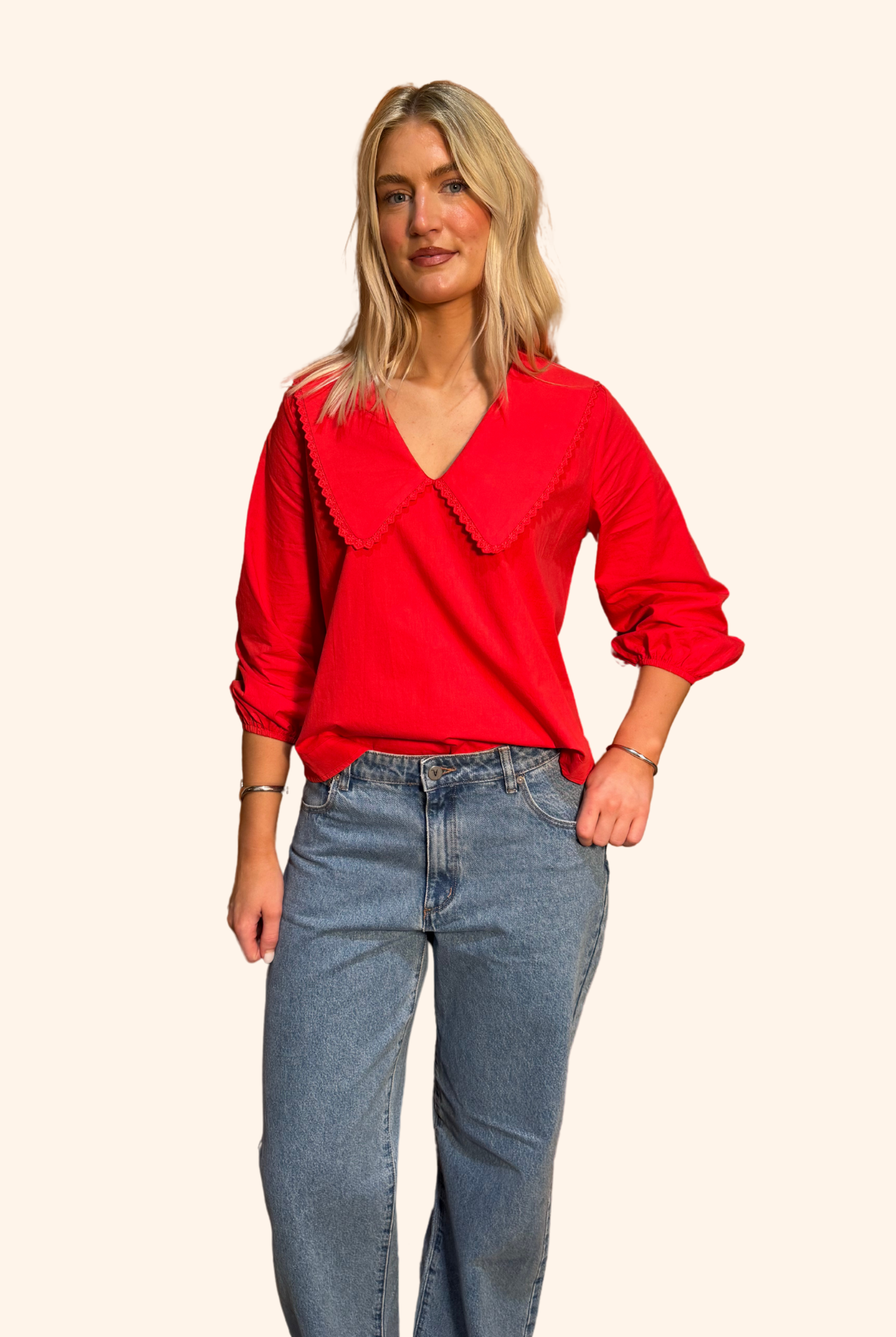 Carmine Bloom Blouse Red