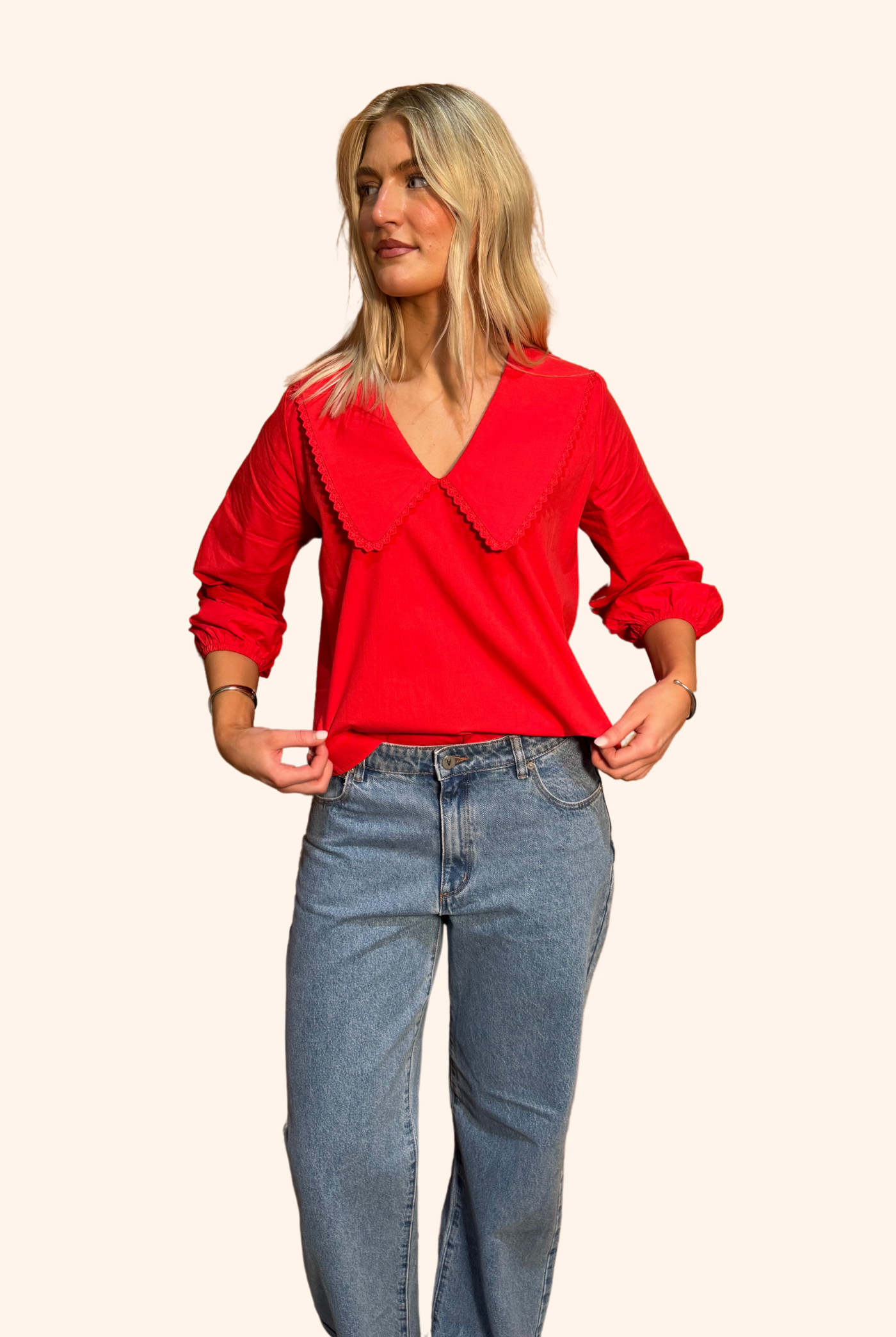 Carmine Bloom Blouse Red