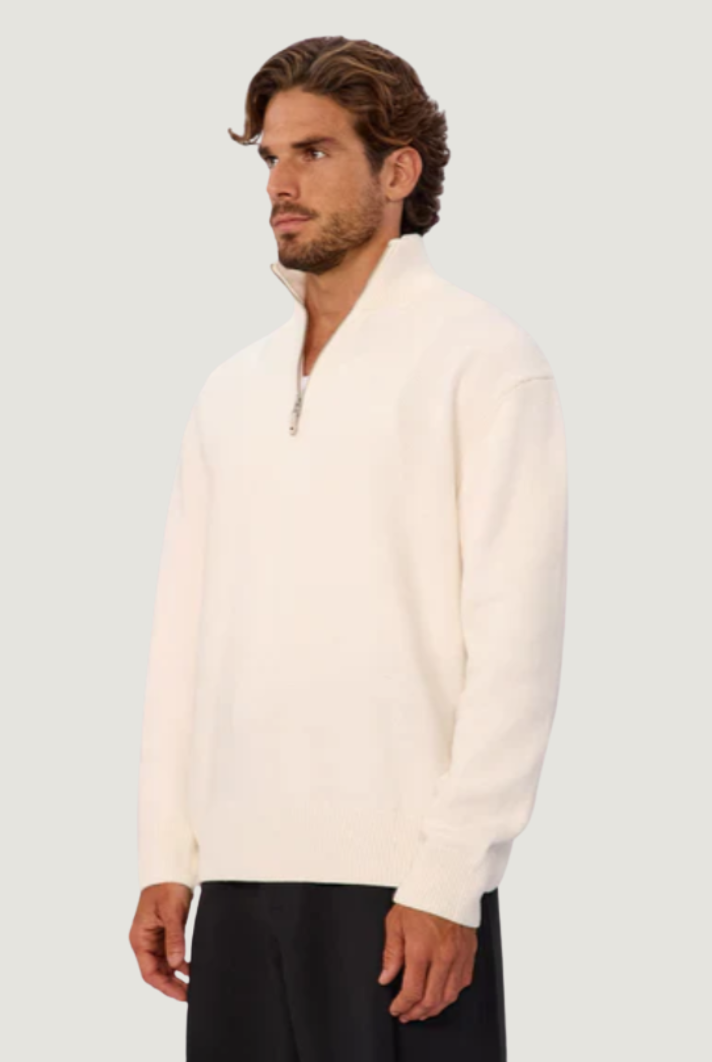 Maine Zip Neck in Chalk