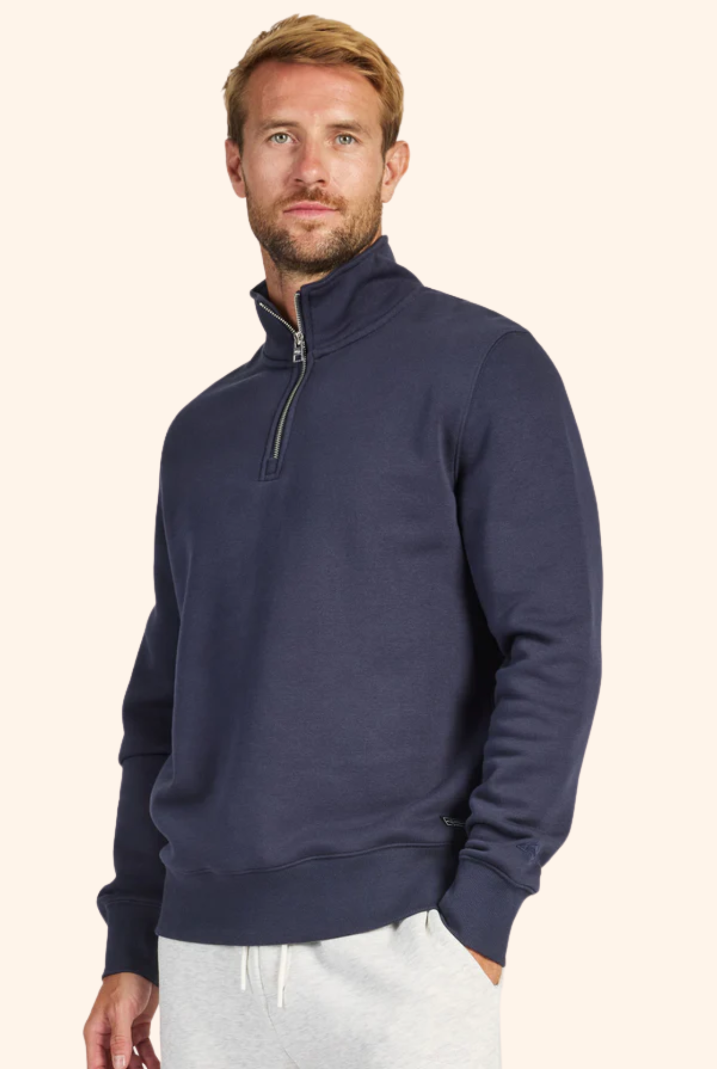 1/4 Zip Sweat in Navy