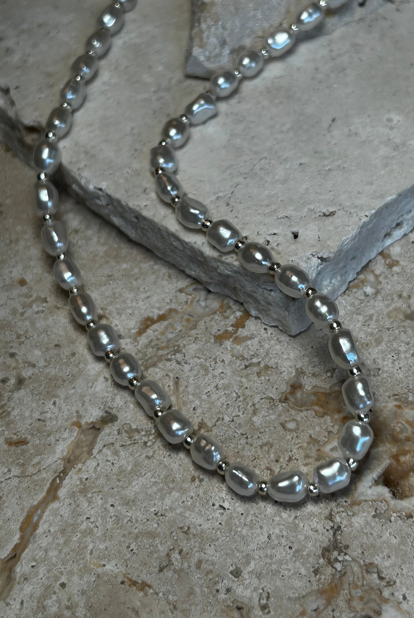 Silver Pearl Necklace