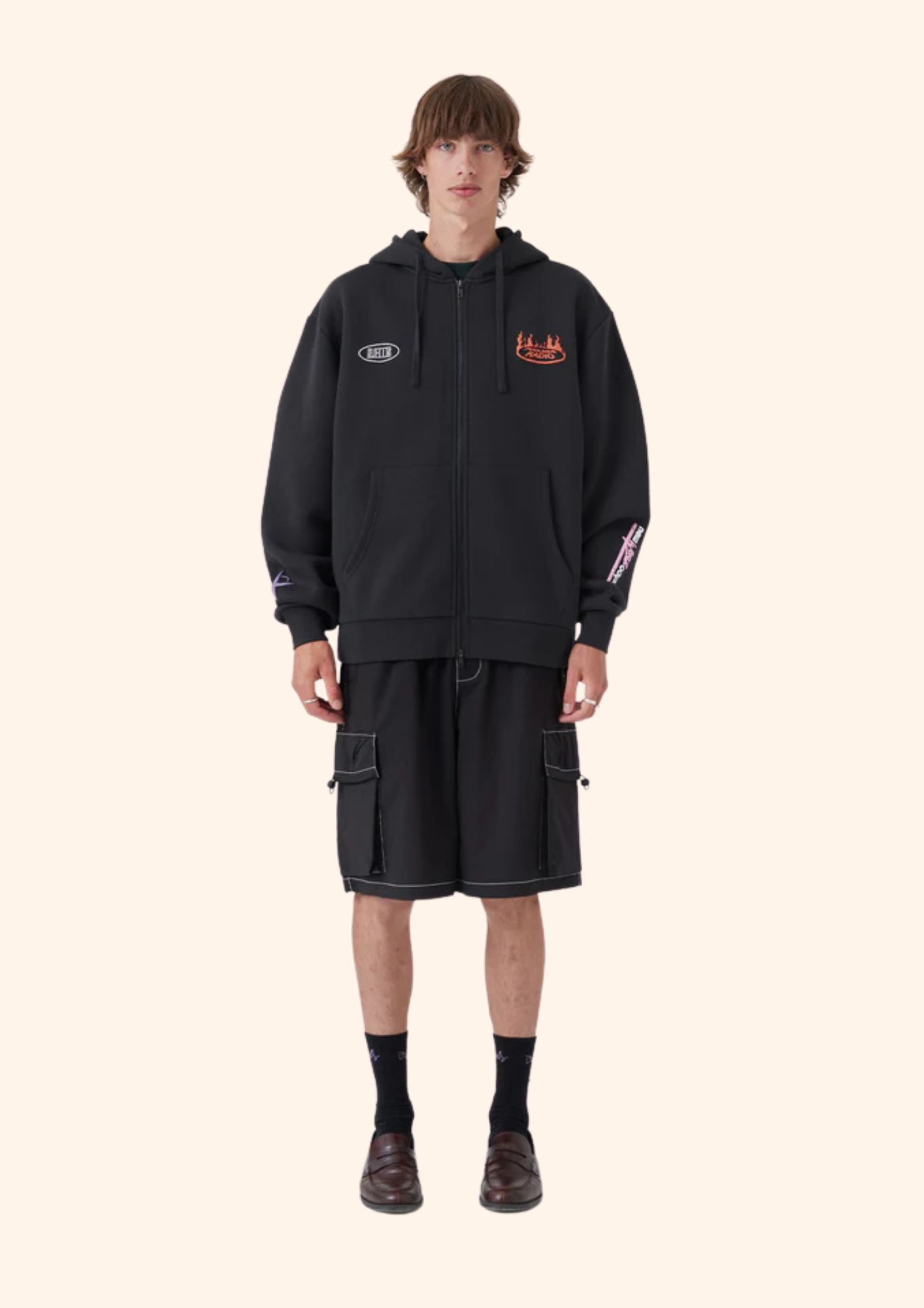 NWO Zip Hood in Black