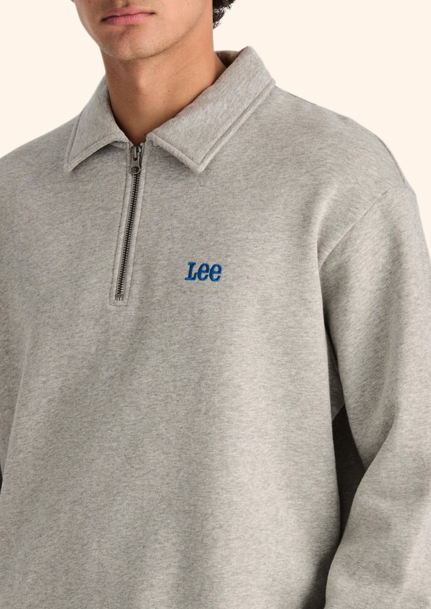 Collar Fleece Sweat in Grey