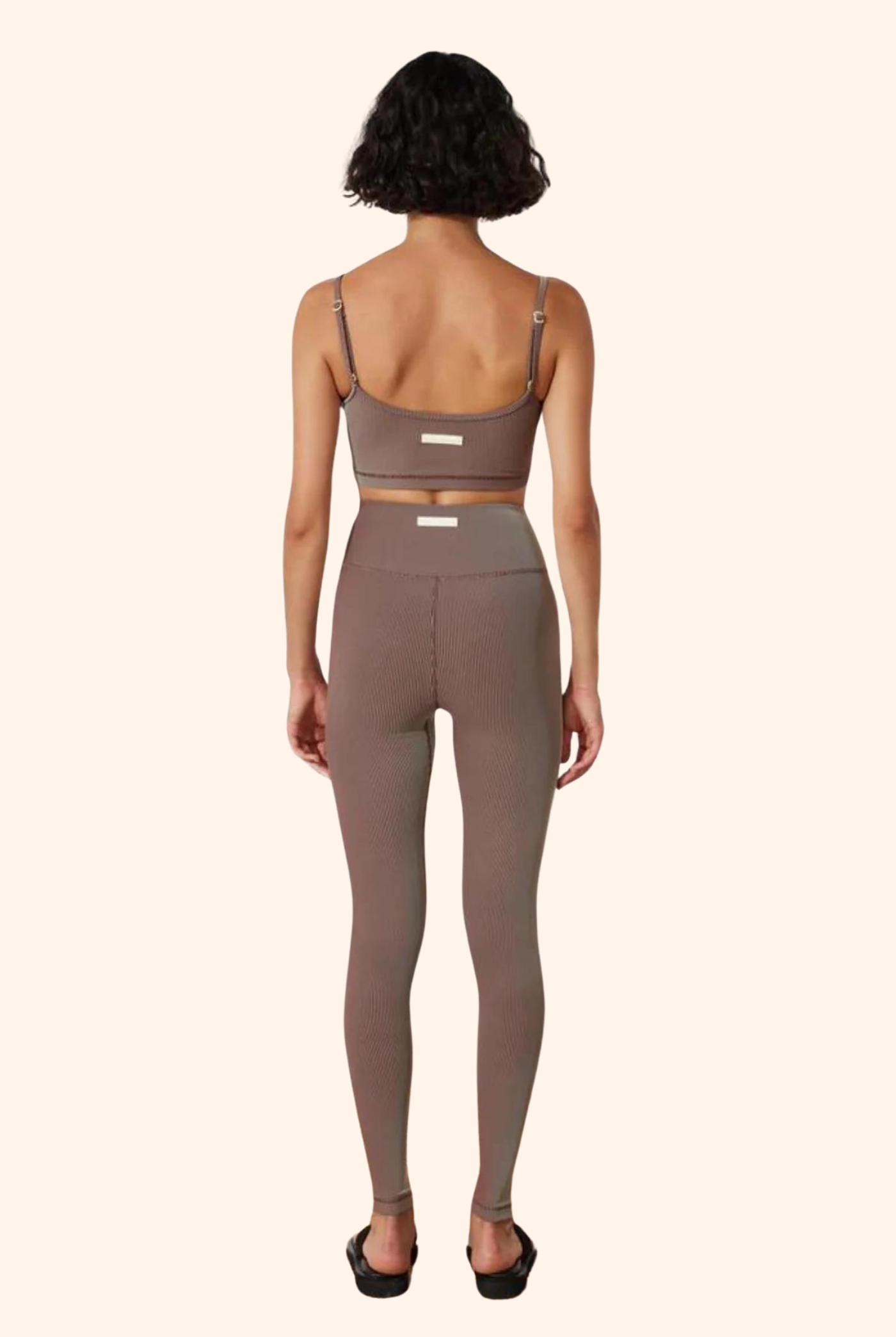 Stripe Rib Legging Chocolate