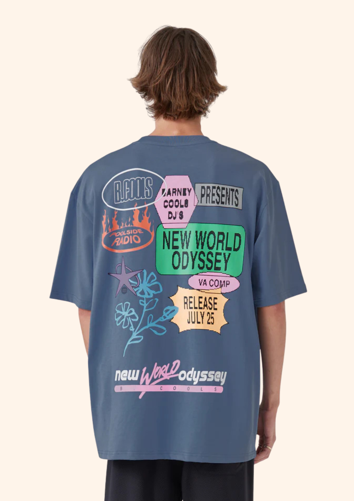NWO Tee in Washed Blue