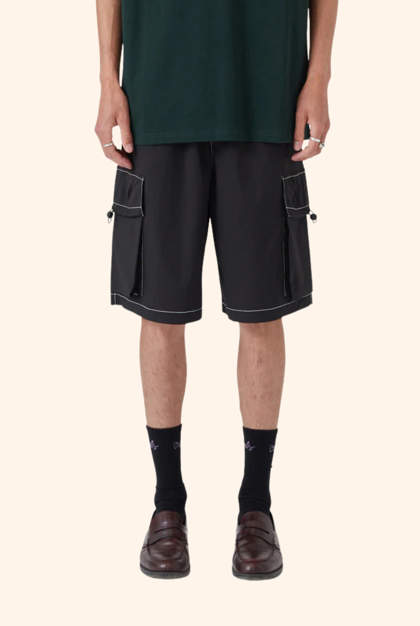 Parachute Short in Black