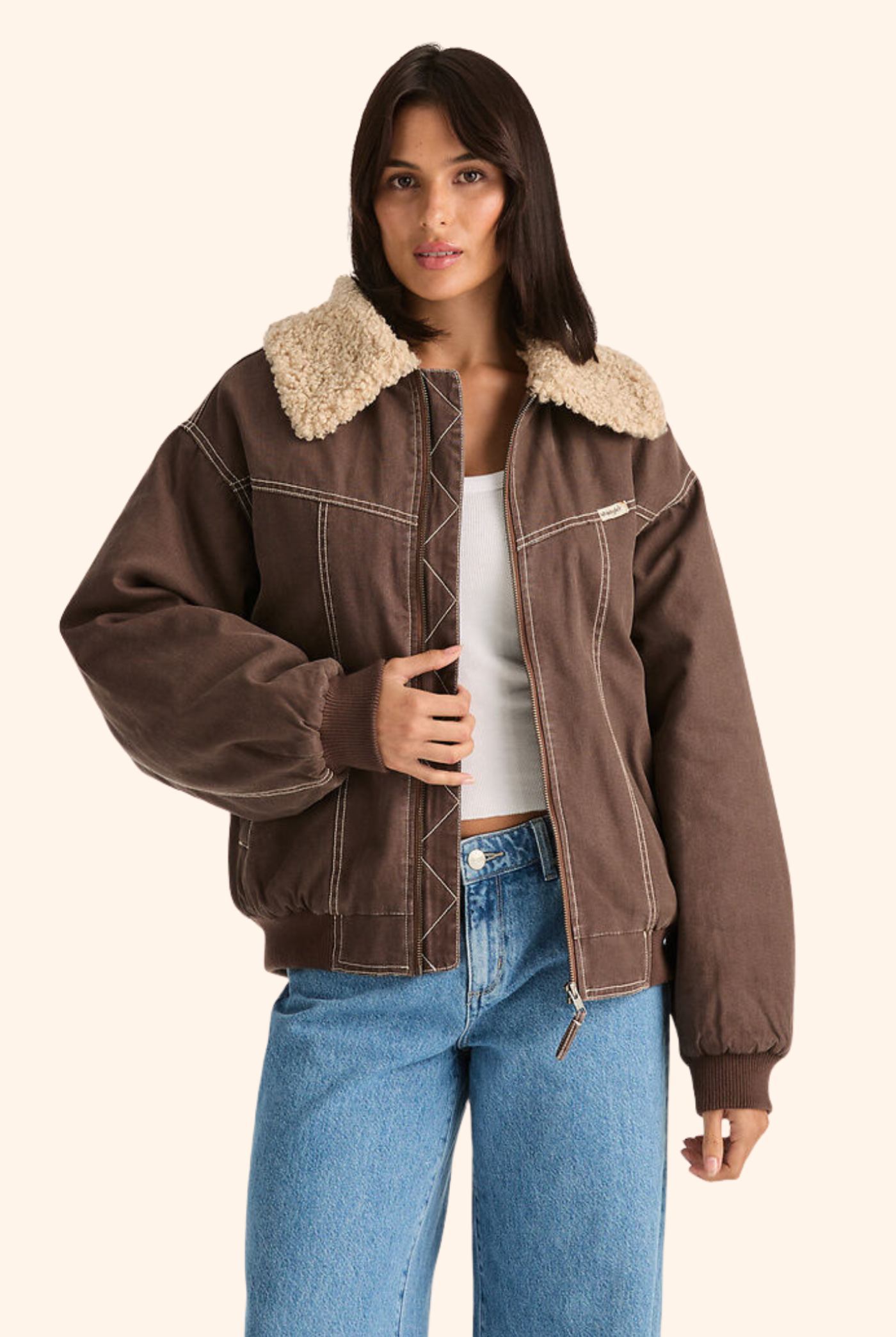 Carrie Bomber in Brown