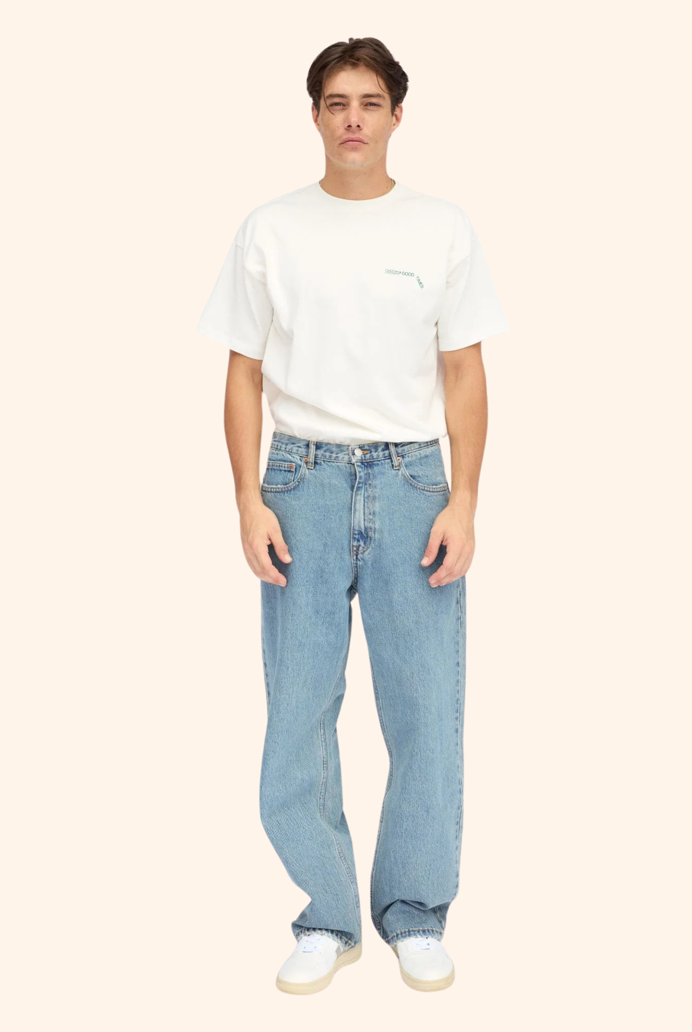 Omar Baggy Jeans in Sky Retro