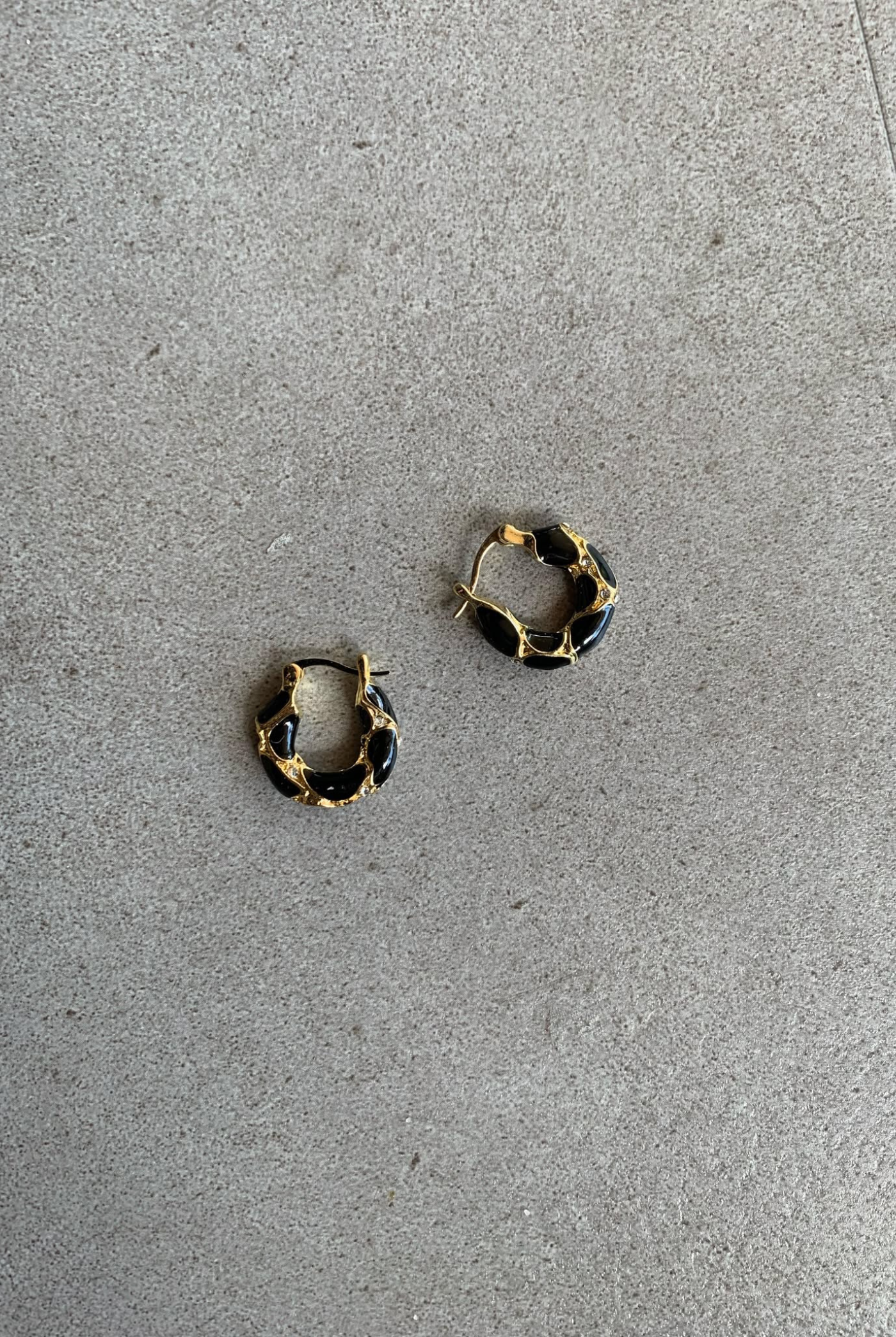 Gemstone Drop Earrings in Black