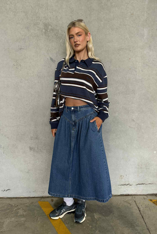 Leonie Denim Skirt in River Blue
