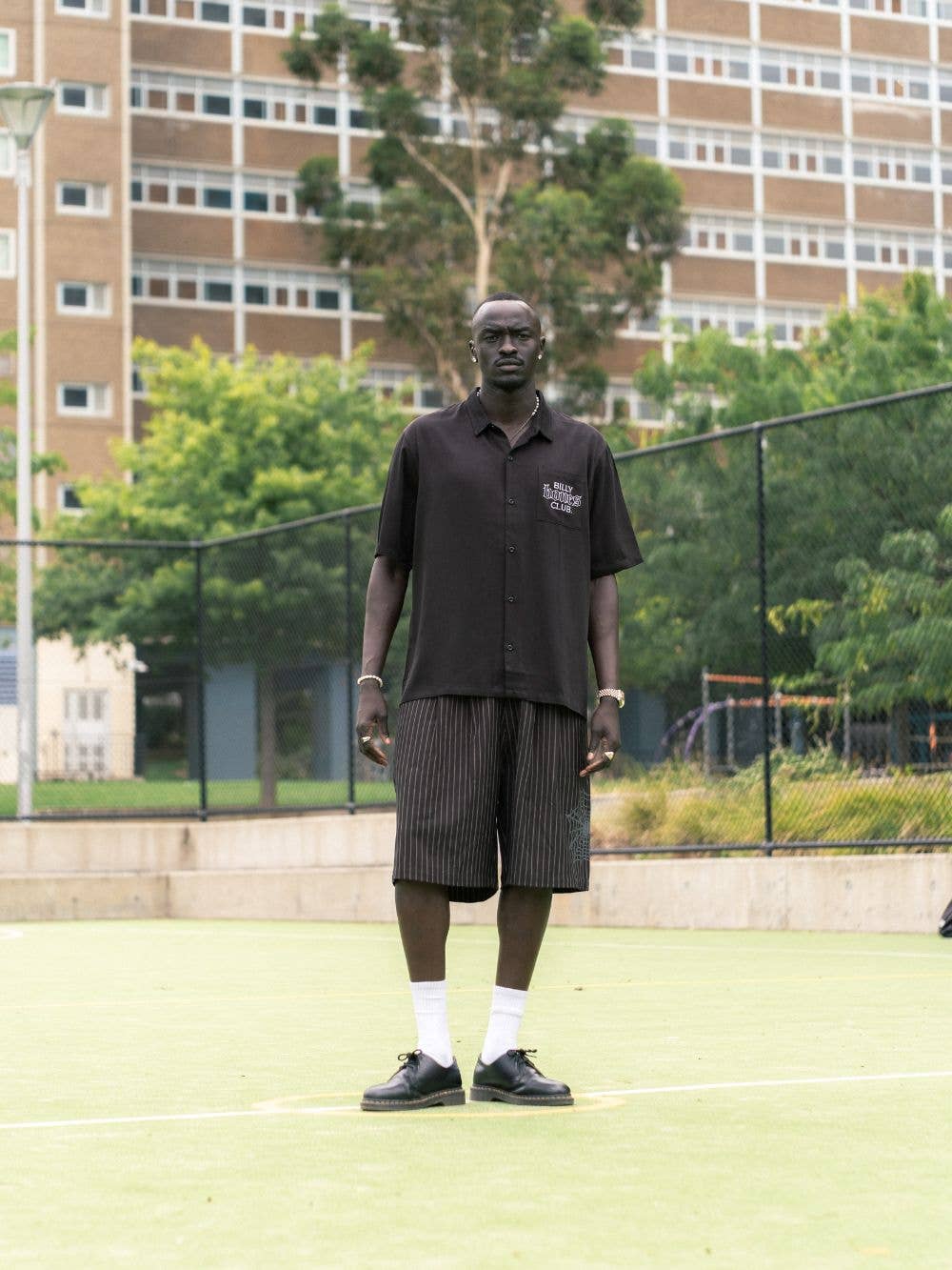Club Stacked Bowlo Shirt Black