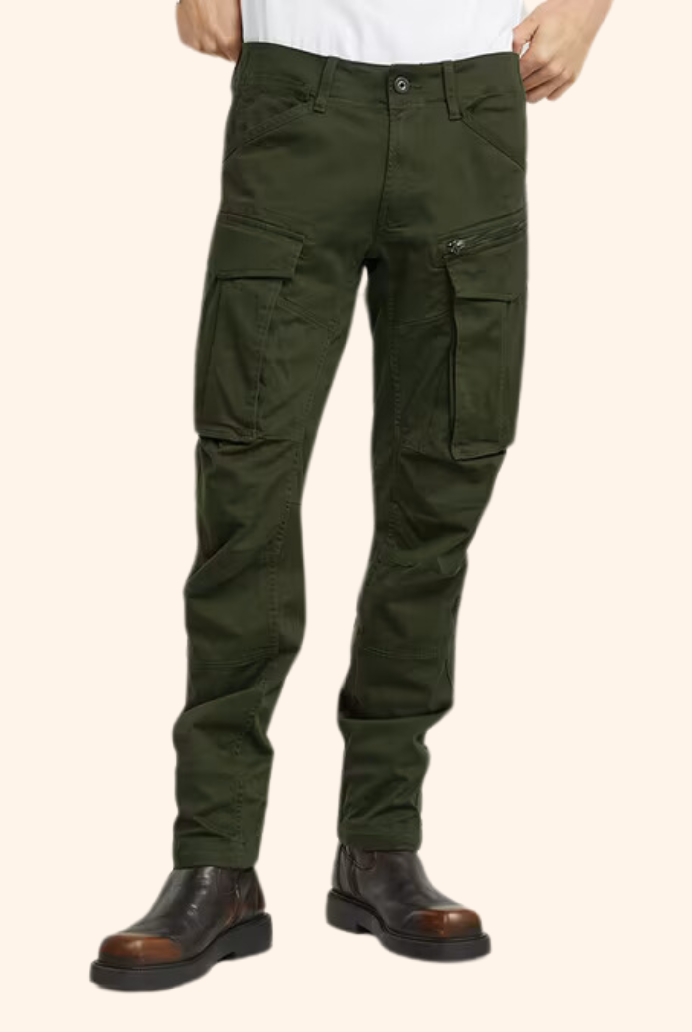 Rovic Zip 3D Regular Tapered Pant Bronze Green