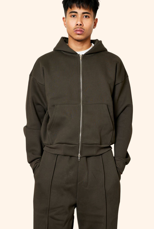 V1 Military Zip up Hoodie in Olive