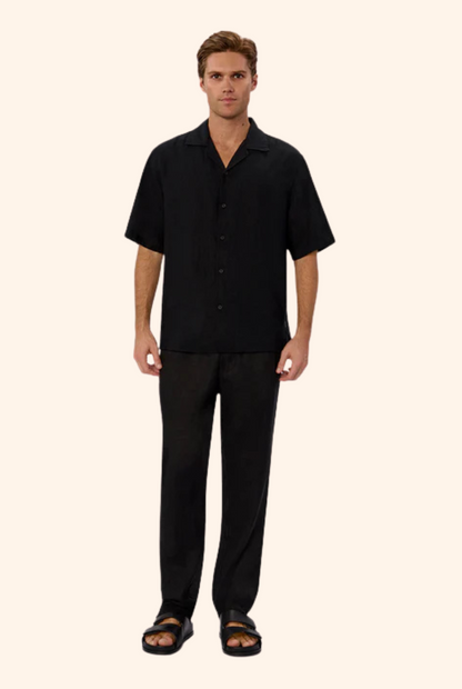 The Capri Linen Pant YD Black