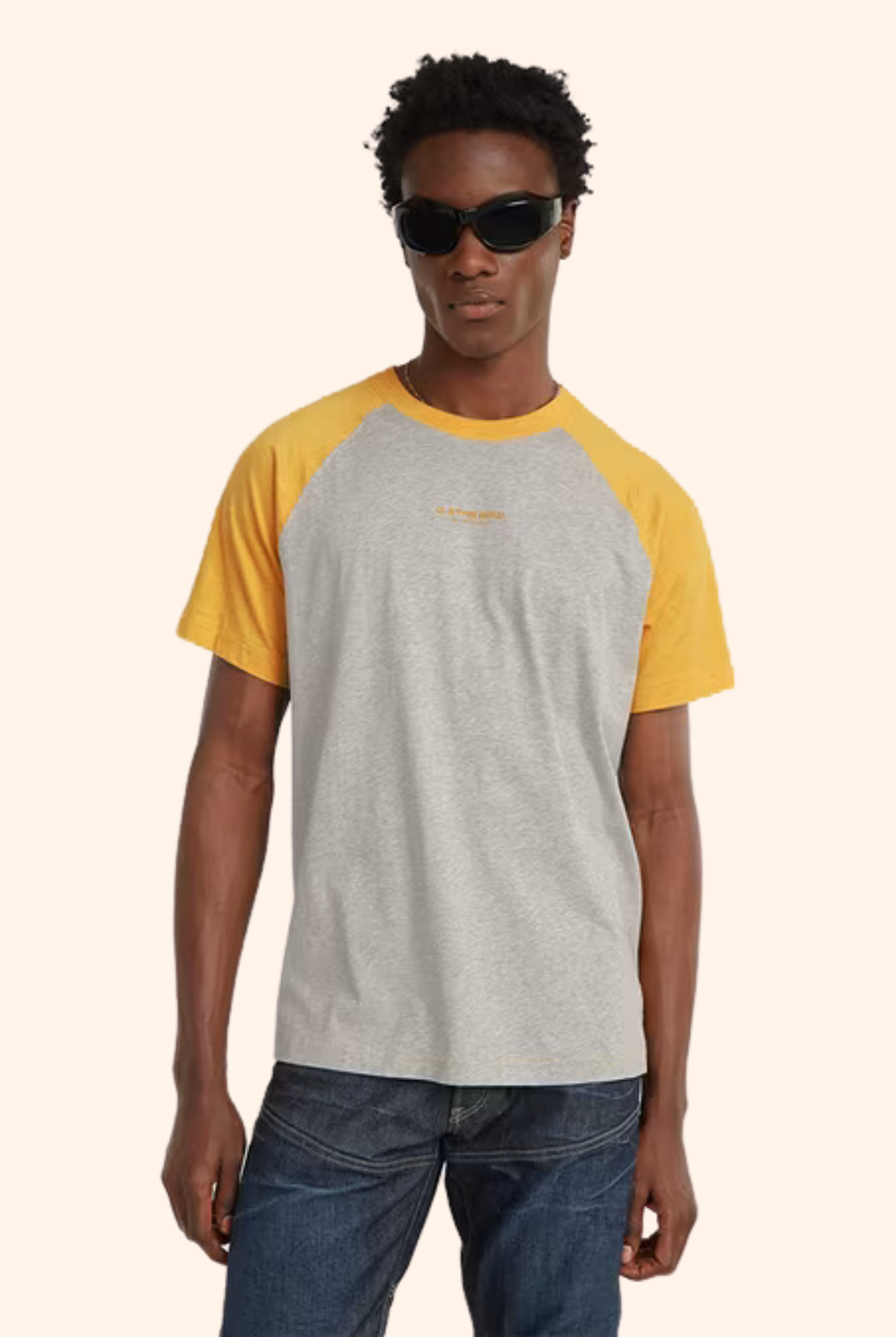 Baseball Loose Tee Grey and Yellow