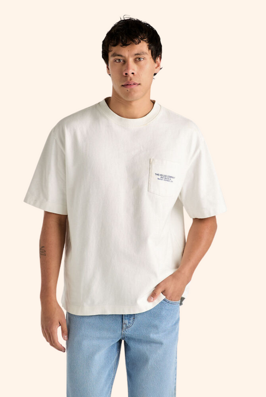 Box Cutter Pkt Tee White