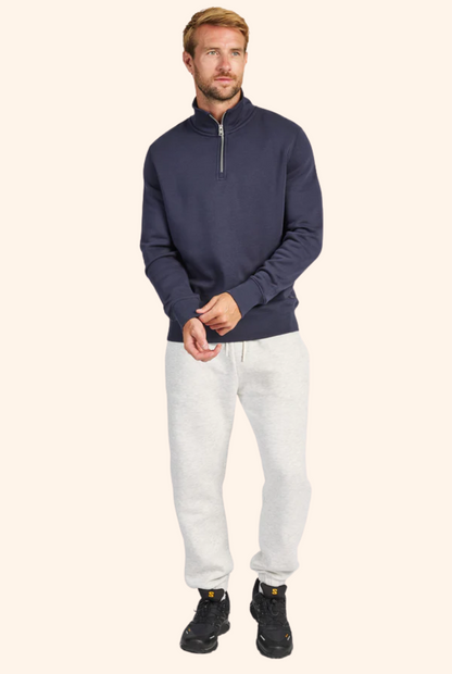 1/4 Zip Sweat in Navy