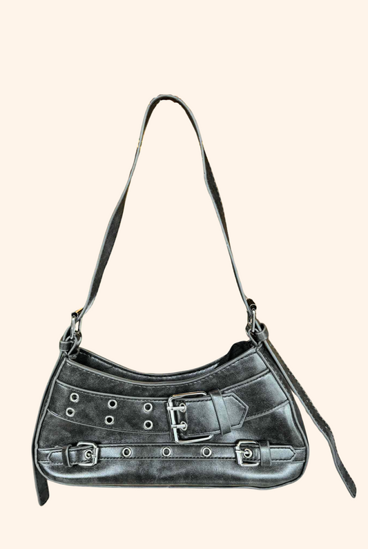 The Rebel Buckle Handbag in Black