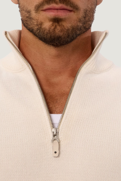Maine Zip Neck in Chalk