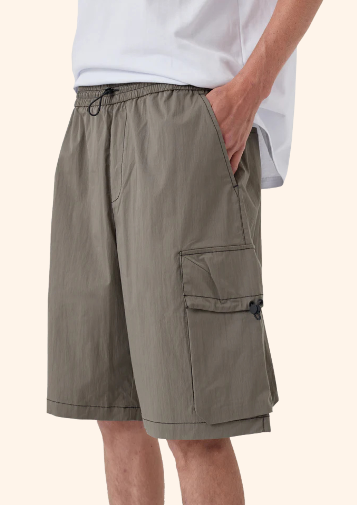 Parachute Short in Pewter