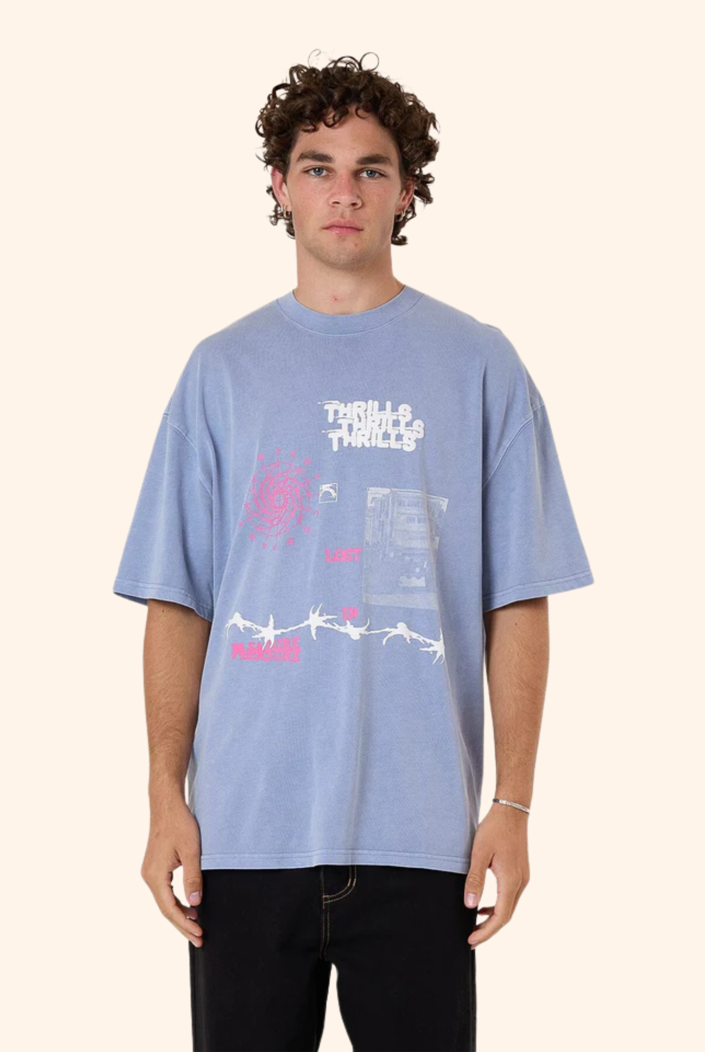 Connections Box Fit Tee in Blue