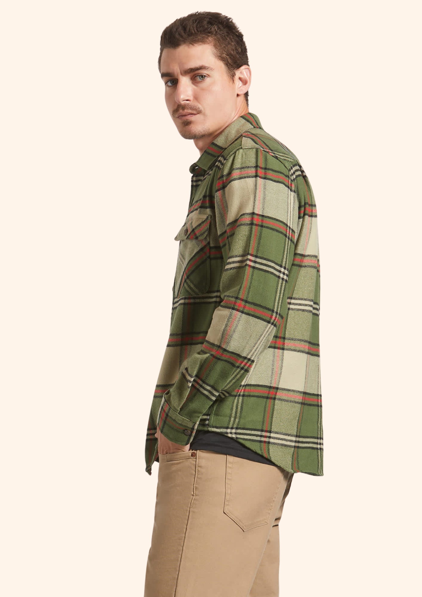 Bowery Flannel in Wild Green