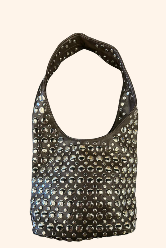 The Monte Studded Bag in Brown