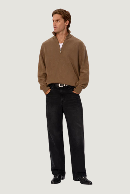 Maine Zip Neck in Acorn