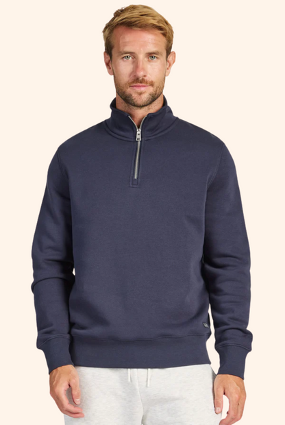 1/4 Zip Sweat in Navy