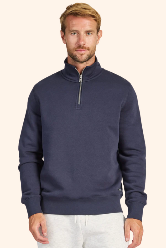 1/4 Zip Sweat in Navy