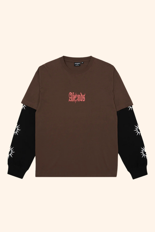 Double Trouble Layered Boxy Tee Coffee