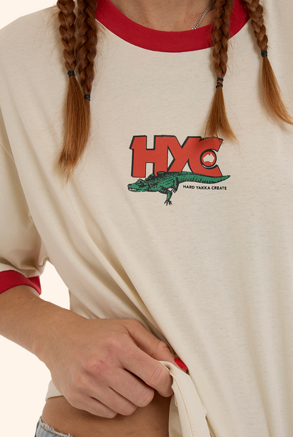 Croc Ringer Tee Heritage White