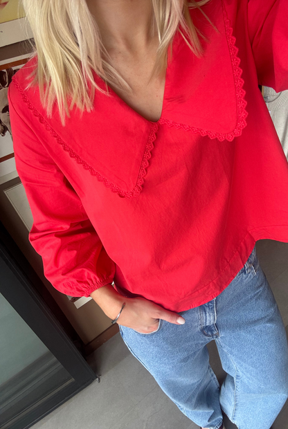 Carmine Bloom Blouse Red