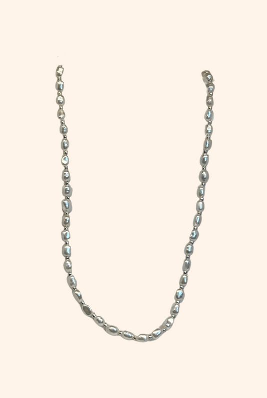 Silver Pearl Necklace