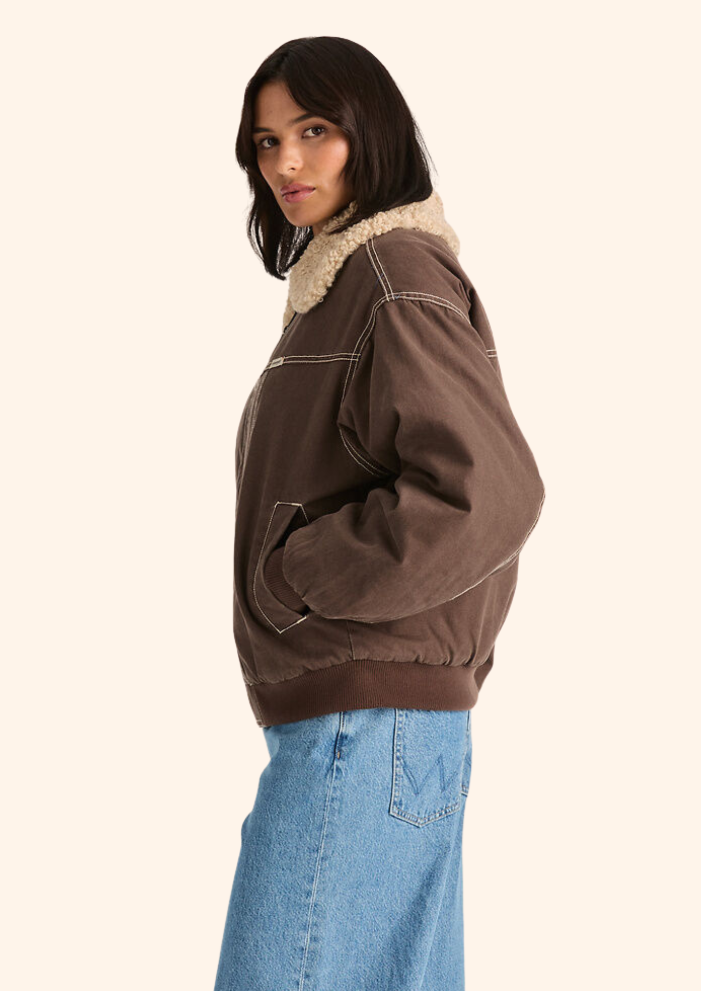 Carrie Bomber in Brown