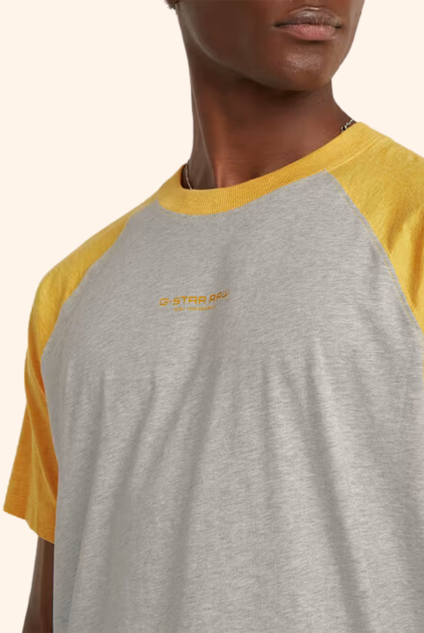 Baseball Loose Tee Grey and Yellow