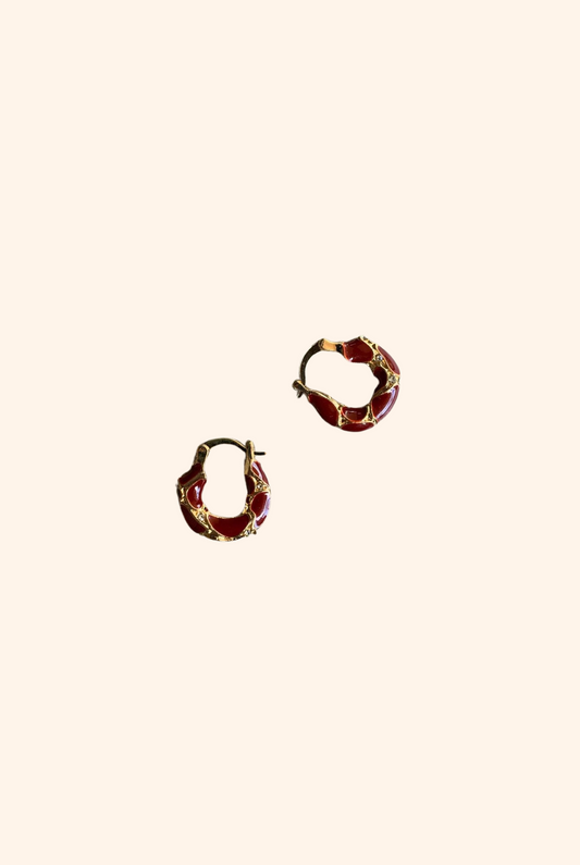 Gemstone Drop Earrings in Red