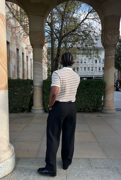 Luca Ribbed Polo in White