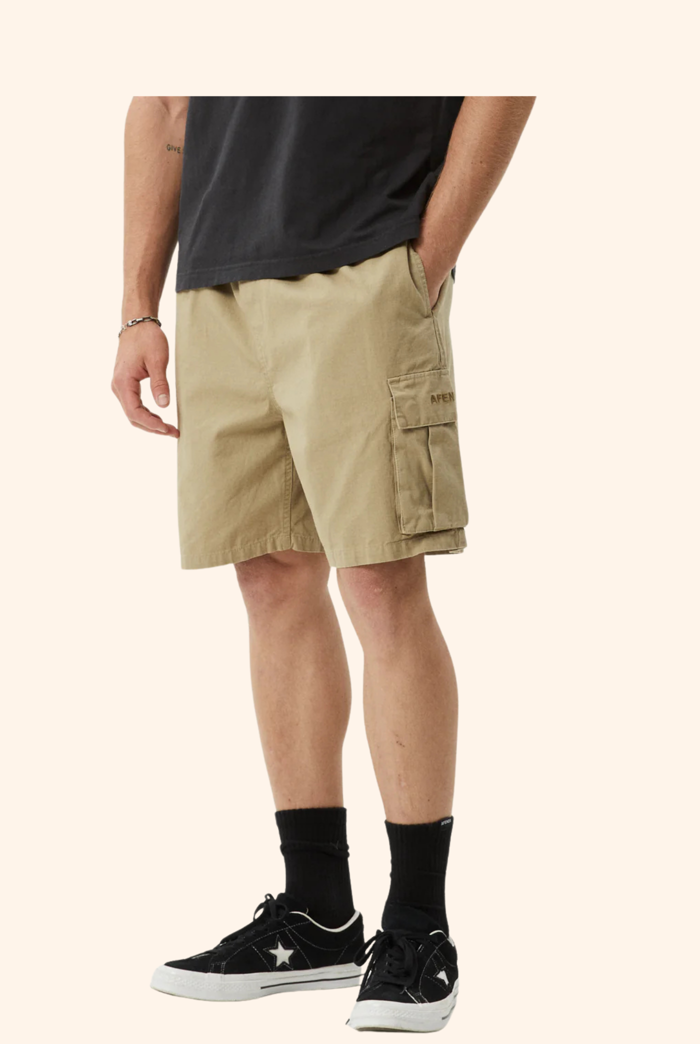 Ripped Out Cargo Short in Boa