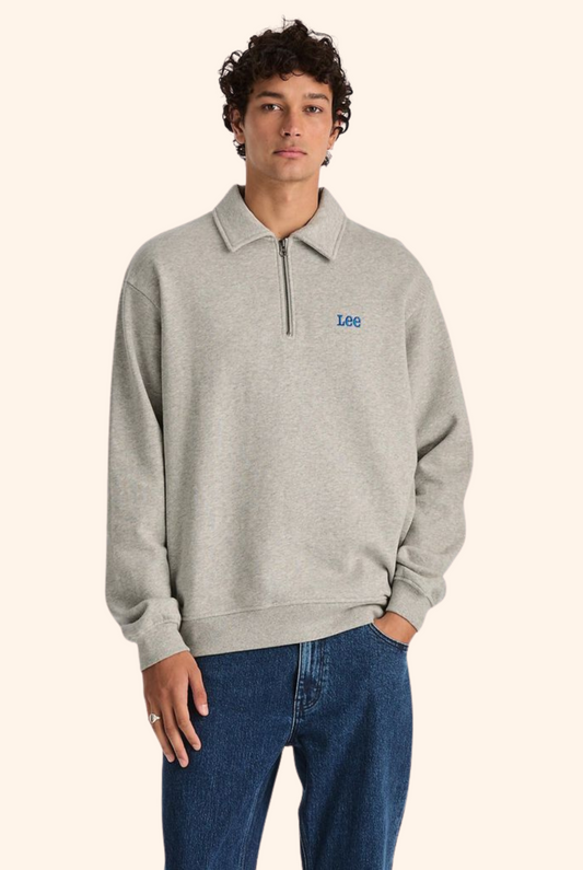 Collar Fleece Sweat in Grey