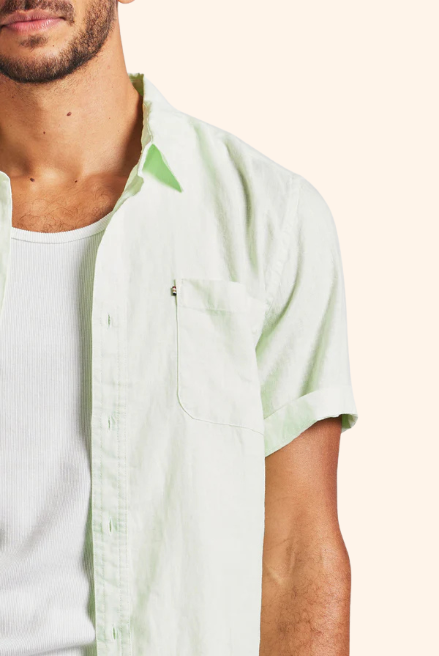 Hampton Linen Shirt in Green