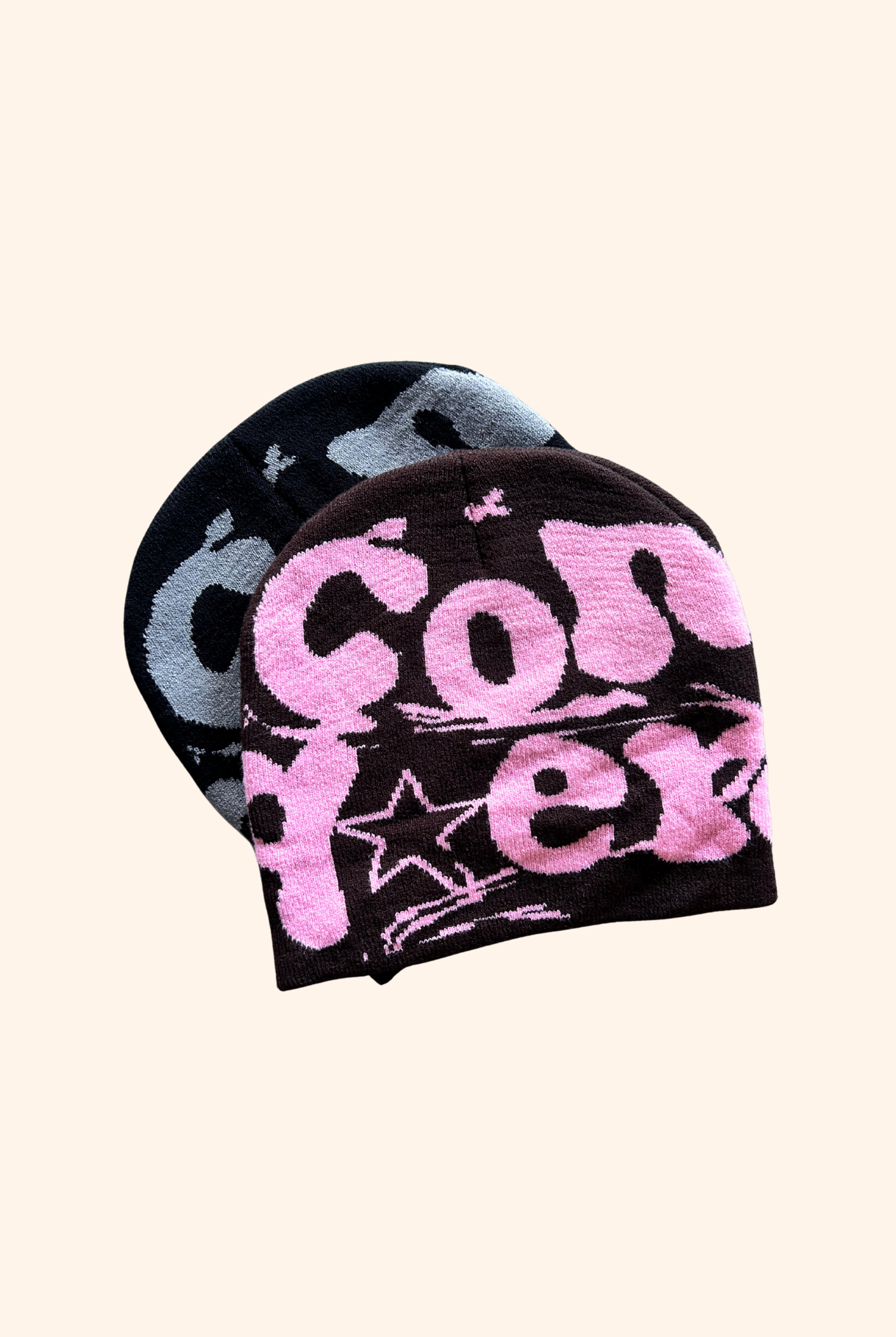 Bronco Beanie in Pink/Brown